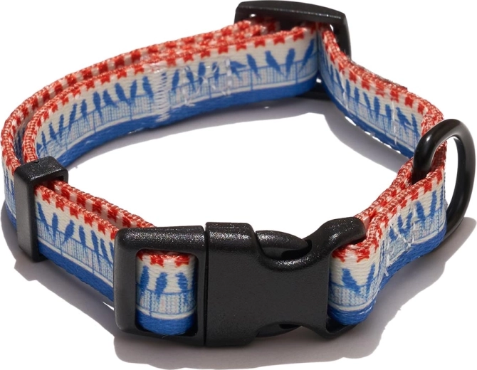 Explorer Dog obojok s motívom vtákov veľkosť S (24–36 cm, šírka 1,5 cm)