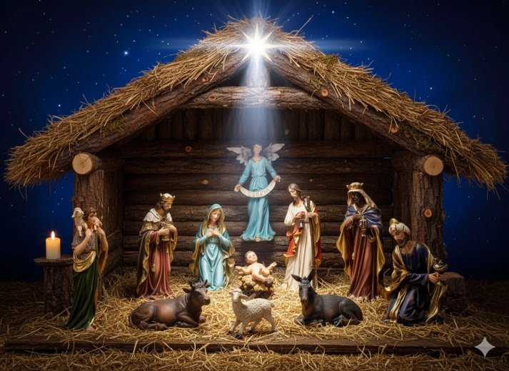 Súprava betlehemských figúrok z polyresinu, 11 dielov, do 60 cm