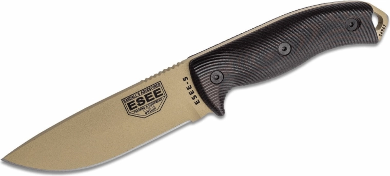 ESEE Model 5 outdoorový nôž 13,2 cm, čierno‑červený, pieskový, G10, puzdro Kydex