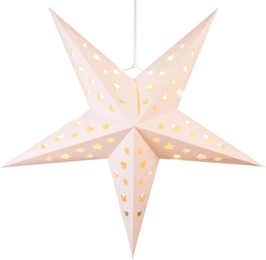 Papierová vianočná hviezda so 4 LED, 60 cm
