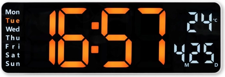 Elektronické nástenné hodiny Santa Cruz s LED displejom