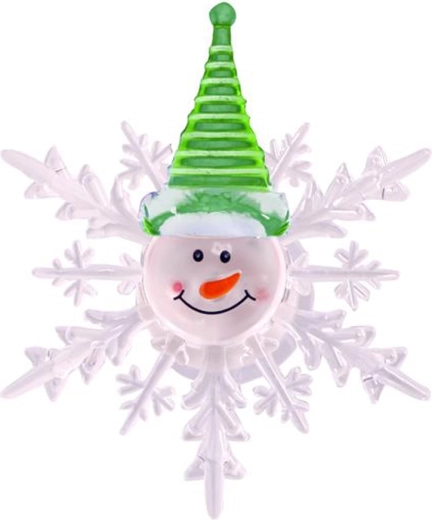 Vianočná LED vločka so snehuliakom 10 cm