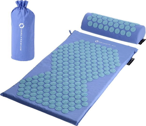 Akupresúrna sada s podložkou a vankúšikom HMS Premium, modrá