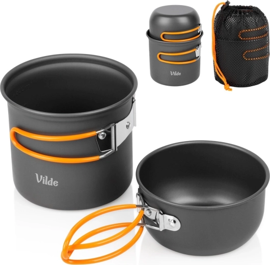 Vilde turistická súprava ešusu z anodizovaného hliníka 800/450 ml (3 diely)