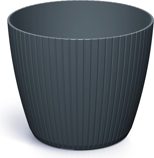 Kvetináč Lamia antracit 15,8 cm – elegantný plastový obal do interiéru aj exteriéru
