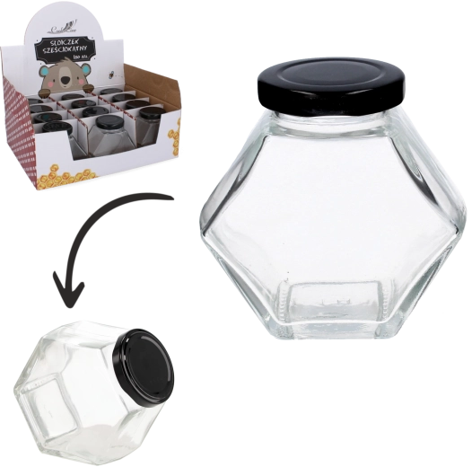 Šesťhranný pohár so skrutkovacím viečkom 180 ml