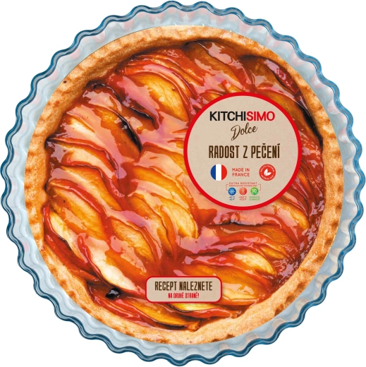 Sklenená zapekacia forma na koláč Kitchisimo Dolce 27 cm z borosilikátového skla