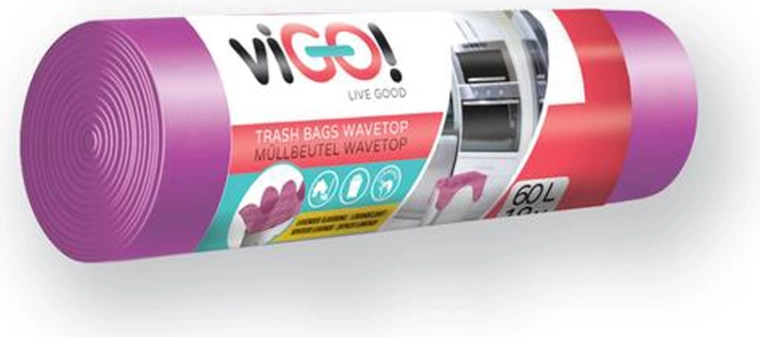 Vrecia na odpad s ušami 60 l, vôňa levandule, 18 ks