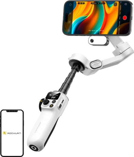 Aochuan P2 magnetický 3-osový stabilizátor na mobil s AI senzorom biely