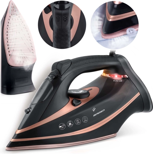 Parná žehlička BERDSEN 3000 W s keramickou žehliacou plochou a vertikálnou parou