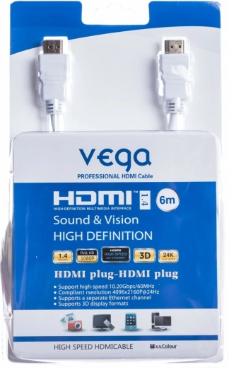 HDMI kábel 6 m biely Vega