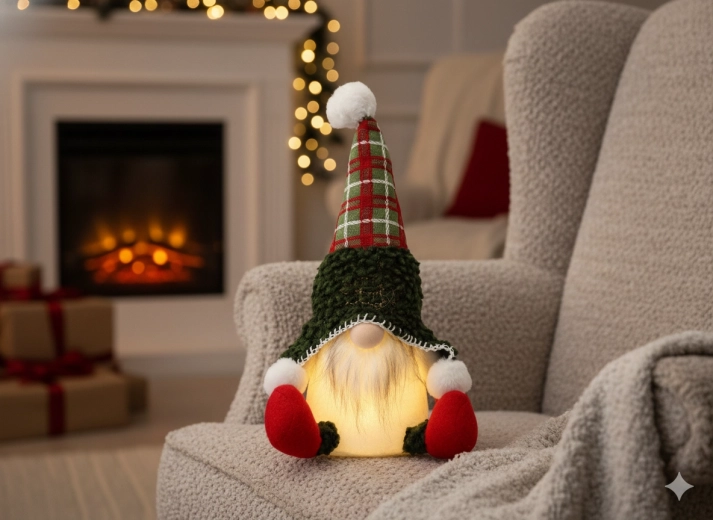 Vianočný škriatok sediaci zelený 22 × 17 × 34 cm