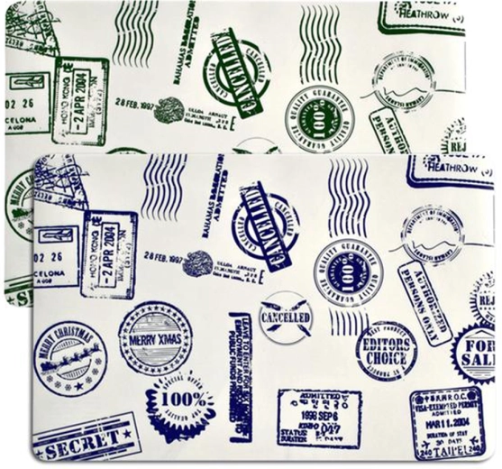 Plastové prestieranie TORO 43 × 28 cm s motívom pečiatok, mix farieb