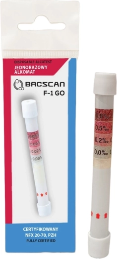 Jednorazový chemický alkoholtester BACscan F-1 GO