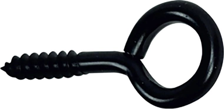 Zatvorené očko so skrutkou 19 × 60 mm, čierne (6 ks)