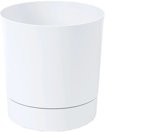 Kvetináč s miskou Aura 32,5 cm biely LAMELA