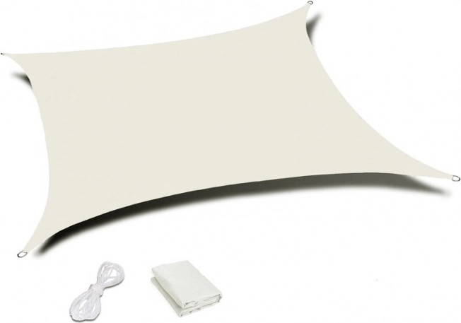 Obdĺžniková tieniaca plachta 2 × 3 m, vodoodolná, béžová, MultiGarden