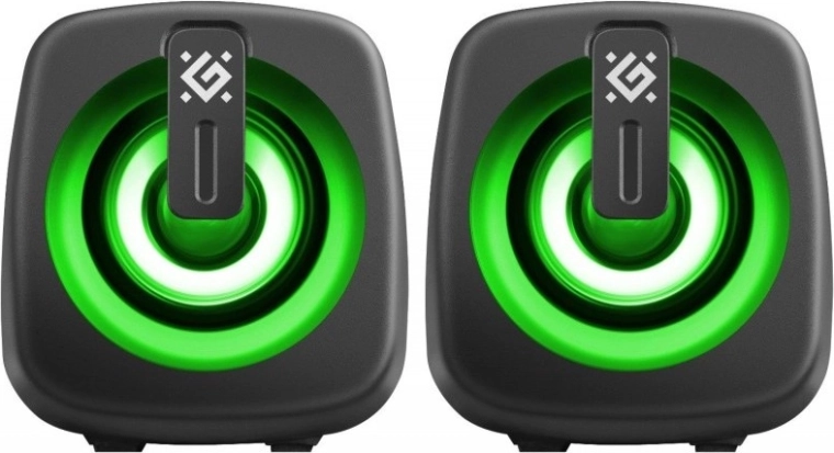 Počítačové reproduktory 2.0 s LED, USB napájaním, 6 W – čierne