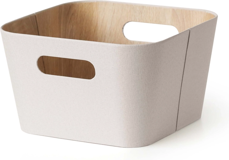 Úložný kôš krémovo biely 27 × 27 × 16 cm