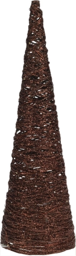 Dekoratívna pyramída 40 cm s LED osvetlením, kovová, hnedá