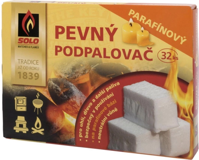 Pevný parafínový podpaľovač SOLO, 32 ks