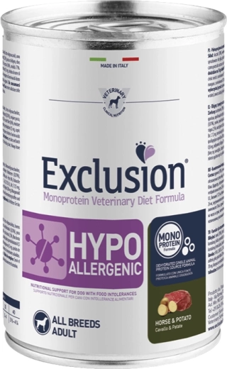 Exclusion Hypoallergenic konzerva pre psy kôň a zemiaky 200 g