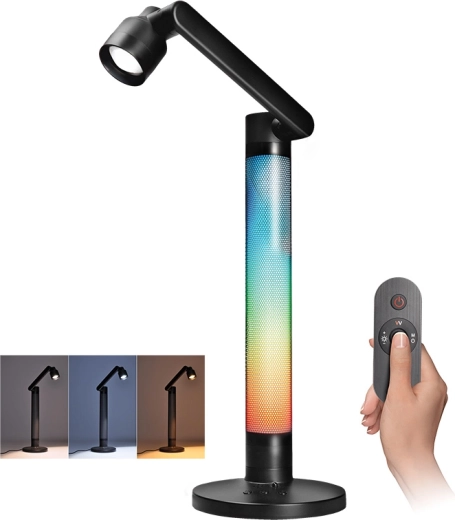 Solight LED stmievateľná stolná lampička s RGB podsvietením 10 W 600 lm s diaľkovým ovládačom