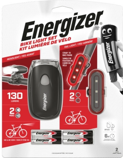 Energizer sada predného a zadného svetla na bicykel, 4× AAA