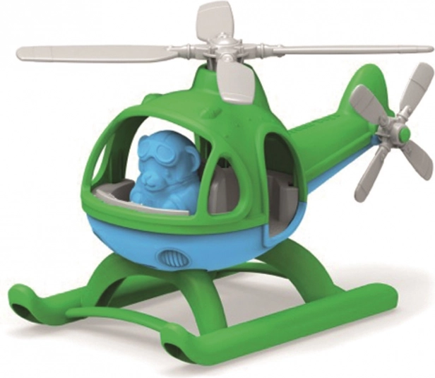 Green Toys vrtuľník s medvedíkom pilotom