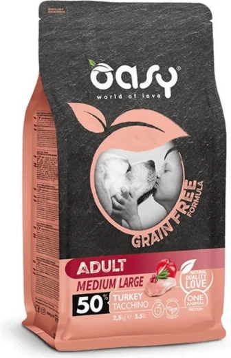 Oasy Grain Free Adult Medium/Large krmivo pre psy s morkou 2,5 kg