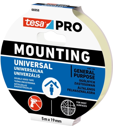 Univerzálna montážna páska 19 mm × 5 m TESA