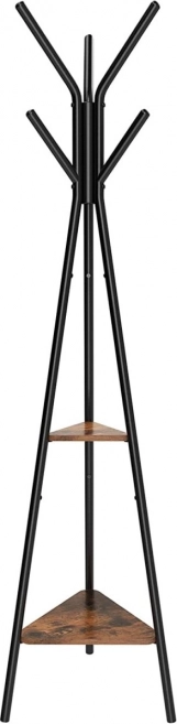 Drevený stojanový vešiak LOFT s policami