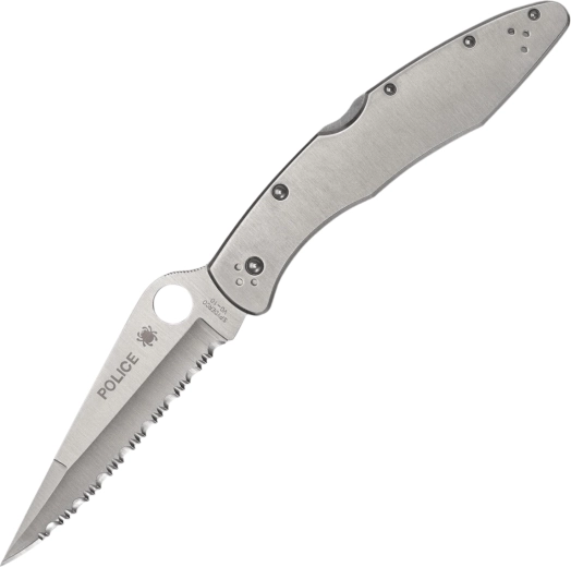 Spyderco Police model vreckový zatvárací nôž 10,7 cm, zúbkované ostrie, VG-10