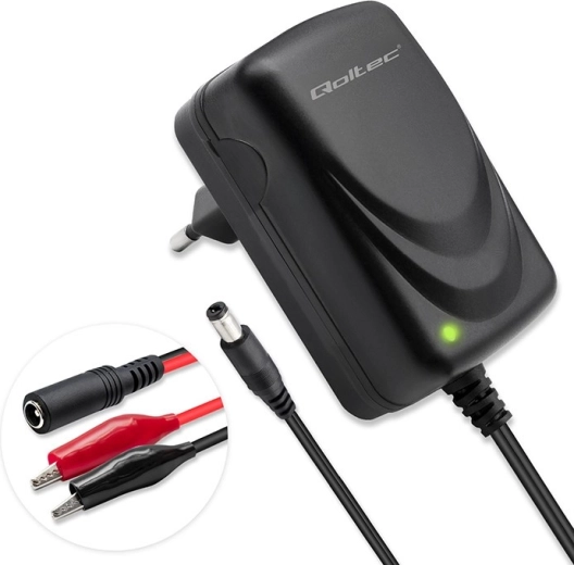 Inteligentná nabíjačka akumulátorov AGM, GEL a STD 6V/12V s LED indikáciou, 6 W, konektor 5.5×2.1 mm, kábel 1.8 m