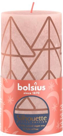 Rustikálna sviečka 130 × 68 mm ružová/jantárová