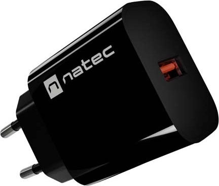 Natec Ribera sieťová nabíjačka 1× USB-A 18 W čierna