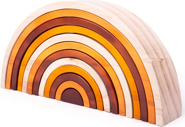 Bigjigs Baby drevená skladacia dúha prírodná veľká