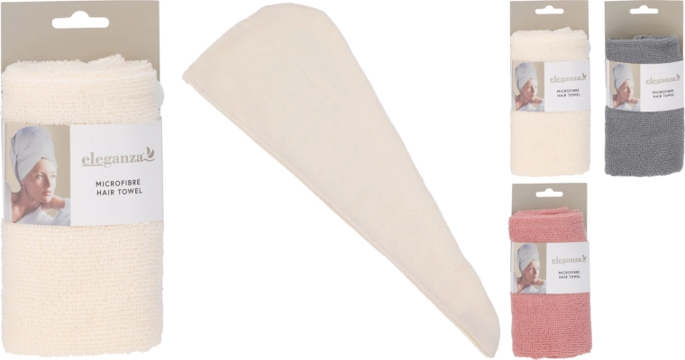 Mikrovláknový turban na vlasy 55 × 22 cm s gombíkom