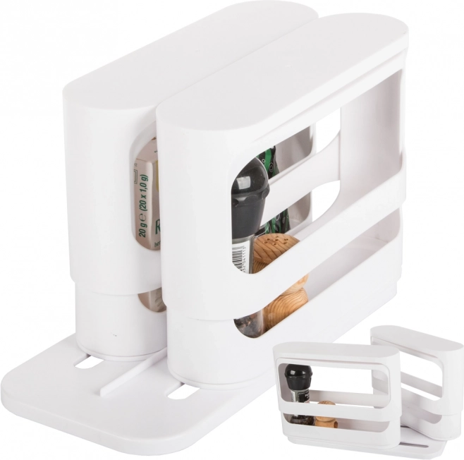 Biely plastový kuchynský organizér na koreniny