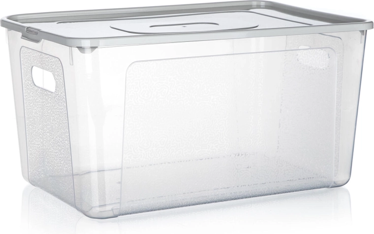 Úložný box s vekom 17 l MULTIBOX – priehľadný plast