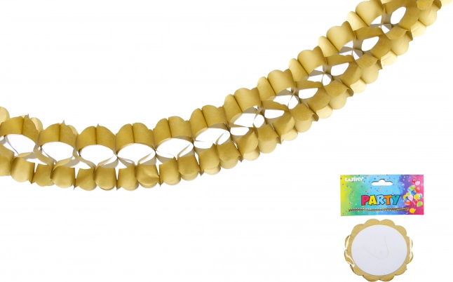 Zlatá papierová girlanda 3,6 m