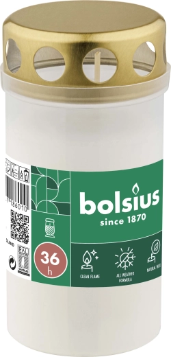 Biela cintorínska sviečka 13 cm, výdrž 36 hodín