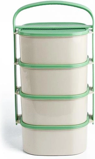 Plastový obedár 4×1,2 l s mixom farebných viečok TORO