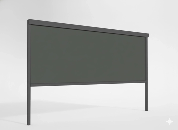 ZIP roleta pre hliníkovú pergolu 4 m, vetruodolná tkanina Teslin, sivá