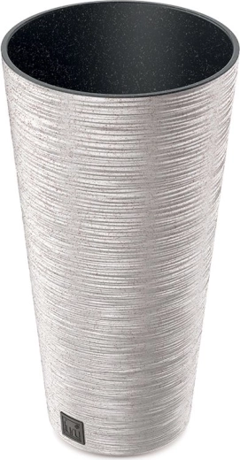 Kvetináč Furu Slim Eco Wood s vložkou 25 cm – biela