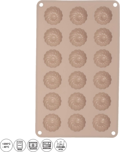 Silikónová forma na mini venčeky 18 ks béžová