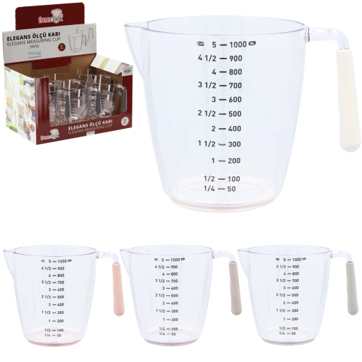 Plastový odmerný džbán 1 l s rukoväťou a výlevkou