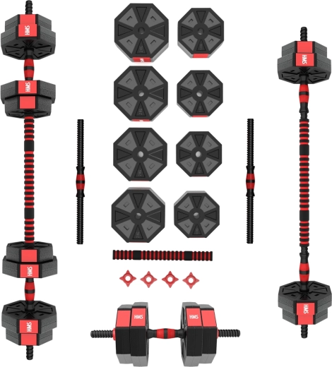 Nakladací činkový set HMS SGC15 15 kg – jednoručky aj osa