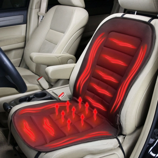 Vyhrievaný poťah na autosedadlo do autozapaľovača, čierny