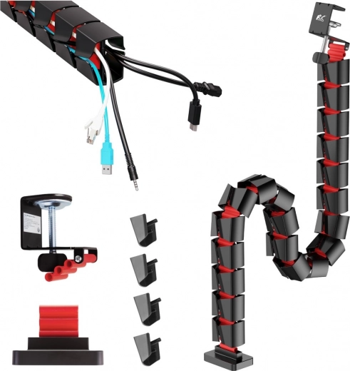 Organizér káblov čierno červený 1345mm Nano RS